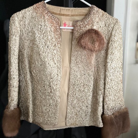 vintage balletcore avantgarde "rosette" ribbon bolero jacket (very prada) - Picture 7 of 7